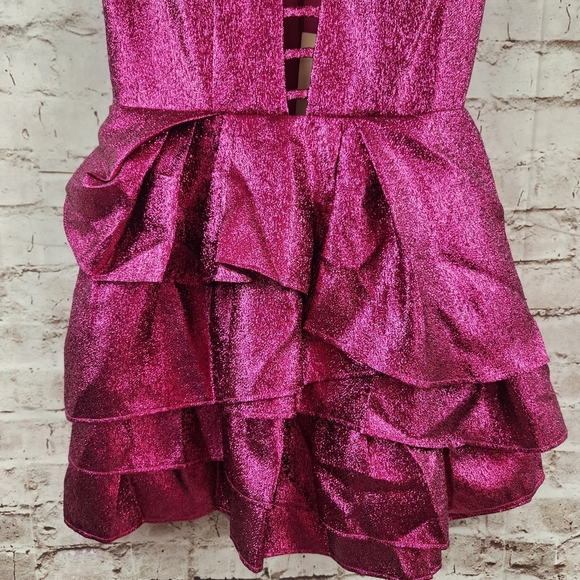 Katie May Elise Dress in Electric Pink & Mauve Size Small - Picture 6 of 14